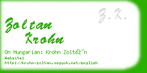 zoltan krohn business card